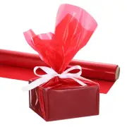 Red Cellophane Craft Rolling Bag Christmas Wrap Wrapping Paper Gift