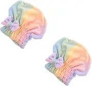 2 Pcs Hair Drying Hat Thickening Turban Coral Fleece Women's Hat for Dry Hair Comfortable Fashionable