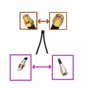 1x RP-SMA to 2x FME Male/Female GPS antenna AP Splitter/Combiner Y Adapter cable
