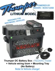 Redarc Quick connect BCDC1225D Dual Charge Battery Box 8B&S wiring loom + TRAY