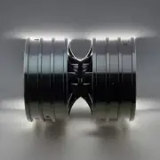 Black Alloy 1.9 Wheel Rim Set (2 front+2 Dually Rear) for RC4WD RC Car CrawlerCy
