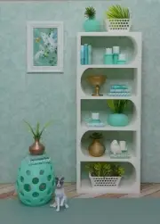 ⏲white SHELF living room FURNITURE bookcase DIORAMA display HOME 1/6 for BARBIE