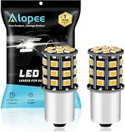 2-Pack 1156 BAU15S 7507 12496 Extremely Bright Amber / Yellow Non-Polarity LED Light 10-30V-DC 2835 33 SMD Car Replacement For Turn Signal Lamps Tail BackUp Parking Bulbs