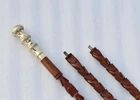 CLASSIC STYLE WOODEN WALKING STICK CANE BRANCH HANDLE WANDS SHINY BRASS FINISH