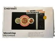 Chefman MicroCrisp Microwave + Crisper, 1.1 Cu ft, 1800W Max Black Model RJ55-MF