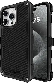 Pelican Shield Series - iPhone 15 Pro Max Case 6.7" [Compatible with MagSafe] [21ft Military Grade Drop Protection] Magnetic Charging Phone Case Cover with Belt Clip Holster Kickstand - Black