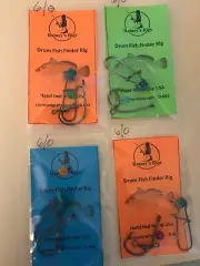 Drum Rigs Fish Finder (4) - 6/0 Inline Circle Hooks w/bead Fluorocarbon