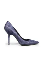 Blue Python Pointed Toe Pumps