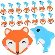 Cute Fox Dolphin Erasers Set 80pcs Mini Erasers Soft Material for Boys and Girls Pencil Assortment Educational Writing Tools School Reward