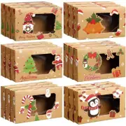 36 Pcs Christmas Cookie Boxes with Clear Window Holiday Bakery Goodie Box