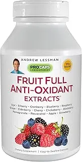 Andrew Lessman Fruit Full Anti-Oxidant Extracts 360 Capsules - 14 Natural Fruit and Berry Extracts. Bilberry, Cranberry, Grape Seed, Pomegranate, Resveratrol, and More. Easy to Swallow Capsules