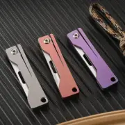 Mini Folding Knife Pocket Titanium Alloy EDC Keychain Knife Multifunctional Tool