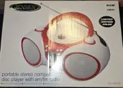 Jensen CD-490 Radio CD Player -White/Red