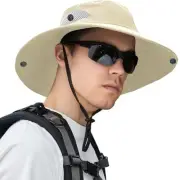 Sun Hats for Men Women, Wide Brim Bucket Hats UV 6 3/4-6 7/8 1pack-light Beige
