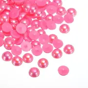 300pcs Flatback Pearls 14mm ABS Plastic Half Round Dome Pearls, Pink