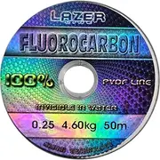LAZER LINE Fluorocarbon Fishing Line 50 m Diameter 0.25 mm Test 4.6 kg - Transparent Leader Line for Pike Zander Perch Trout Carp - Fluorocarbon Leader - Predator Fishing Line - Fluorescent Carbon