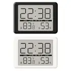 Compact Indoor LCD Digital Alarm Clock Showing Time Date Temperature Humidity