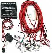 RAYWE High Power 3W Flight Simulated Flashing Light System LED Light for RC Airplane Fixed-Wing Aircraft