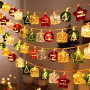 9.8ft 20LED Christmas Lights String Xmas Balls Star Garland Xmas Tree Home Decor