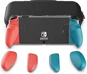 Skull & Co. GripCase Bundle for Nintendo Switch OLED (Neon Red & Blue)