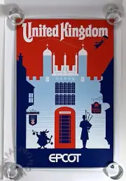 EPCOT United Kingdom Pavilion Serigraph Print/Poster by Eric Tan ~ LE of 300