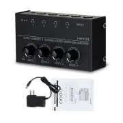 New 4 Channels 12V Mini Ultra-Compact Stereo Headphone/Earphone Audio Amplifier