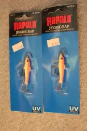 2 RAPALA JIGGING RAP LURES PTU W5 PINK UV NEW IN PACKS