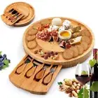 Cheese Knife Charcuterie Board Set Fork Spreader Jam Stainless Steel Bamboo Cut