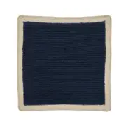 2 Dune Navy Square Woven Cotton Country Cottage Placemats 15x15