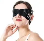 Crossed Eye Mask SM Leather Blindfold Eye Mask with Studs Sexy Blindfold Leather Mask Erotic Half Face Mask for Men and Women Sex Mask Sex Toy Extreme Fetish Bondage Sex Toy