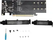 Quad M.2 NVMe to PCIE 4.0 X16 Adapter, 4 Port High Speed 4x32Gbps M Key SSD Soft RAID Card for PCIE 4.0 X16 Adapter for Computer PC