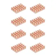 8 Pcs Copper Heatsink 9x14x4mm, Heat Sink Cooler Radiator for Raspberry Pi