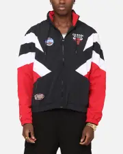 [MITCHELL & NESS] Mitchell & Ness Chicago Bulls Spray Jacket Black/red - Size XL XL Black/Red