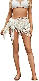 [Generic] White Sexy Swimwear Cover Up Crochet,Fashion Beach Hand Crochet Shawl Capelet Fishnet Net Skirt
