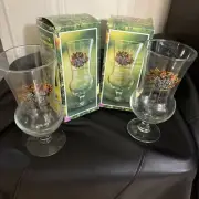 RAINFOREST CAFE DALLAS TX 2 Hurricane Glasses + Boxes, Cocktail Drinking Barware