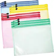 SOPOTUTU 12 Pack A4 File Bags Waterproof Heavy Duty Document Holders Mesh Pouches for Paper Receipts Stationery