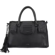 Replay FW3778-A3127-098 Crossbody Bag Women's Black Leather Removable Strap