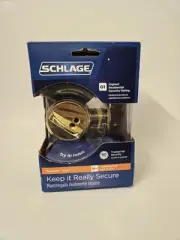 Schlage Deadbolt B60N V 505 605 Bright Brass Single Cylinder New Damaged Box