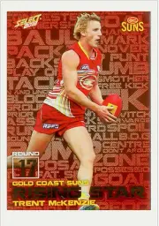 2012 Select AFL Champions Foil Risingstar Nominee RS17 Trent McKenzie (Suns)