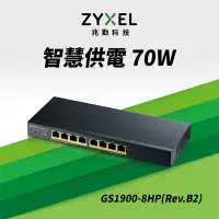 在飛比找Yahoo奇摩購物中心優惠-Zyxel合勤 GS1900-8HP 交換器 8埠 GbE 