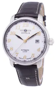 Zeppelin LZ 127 Graf White Dial Leather Strap Analog 76561 50M Mens Watch