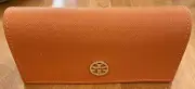 NEW TORI BURCH ORANGE SOFT FRONT SNAP EYE GLASS SUN GLASS CASE HOLDER