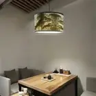 Cylindrical Plant Printing Lampshade Exquisite Lamp Shade Study