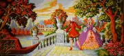 "Morning Park" Printed Canvas for Needlepoint Tapestry Gobelin Embroidery B1290