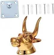 Kisangel 1 Set Creative Bull Head Ukulele Hook Wall Mount Hanger Elegant Guitar Holder for Displaying Acoustic and Electric Instruments Guitar Enthusiasts Golden Finish
