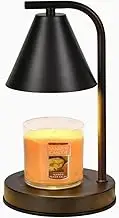 Black Flameless Candle Warmer for Large/Small Jar Candles – Adjustable Timer & Dimmable Bedside Lamp with 2 Bulbs, Electric Wax Melt Warmer for Home Fragrance & Ambience