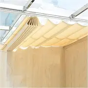 Outdoor Patio Retractable Pergola Canopy 1.2x7M Custom Size Sunshade Awning Cover Beige Durable and Stylish