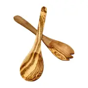 Handcrafted 2-Piece Olive Wood Salad Serving Set, Made in Germany