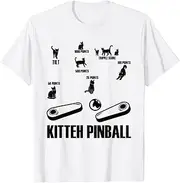 VidiAmazing Kitteh Pinball Machine Game Arcade Gamer ds793 T-Shirt