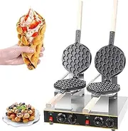Commercial Egg Waffle Maker Bubble Waffle Maker Stainless Steel Body Egg Belgian Waffle Maker Professional Bubble Egg Waffles Cake Machine Waffle Baker Temperature and Time Control (Color : Style2)